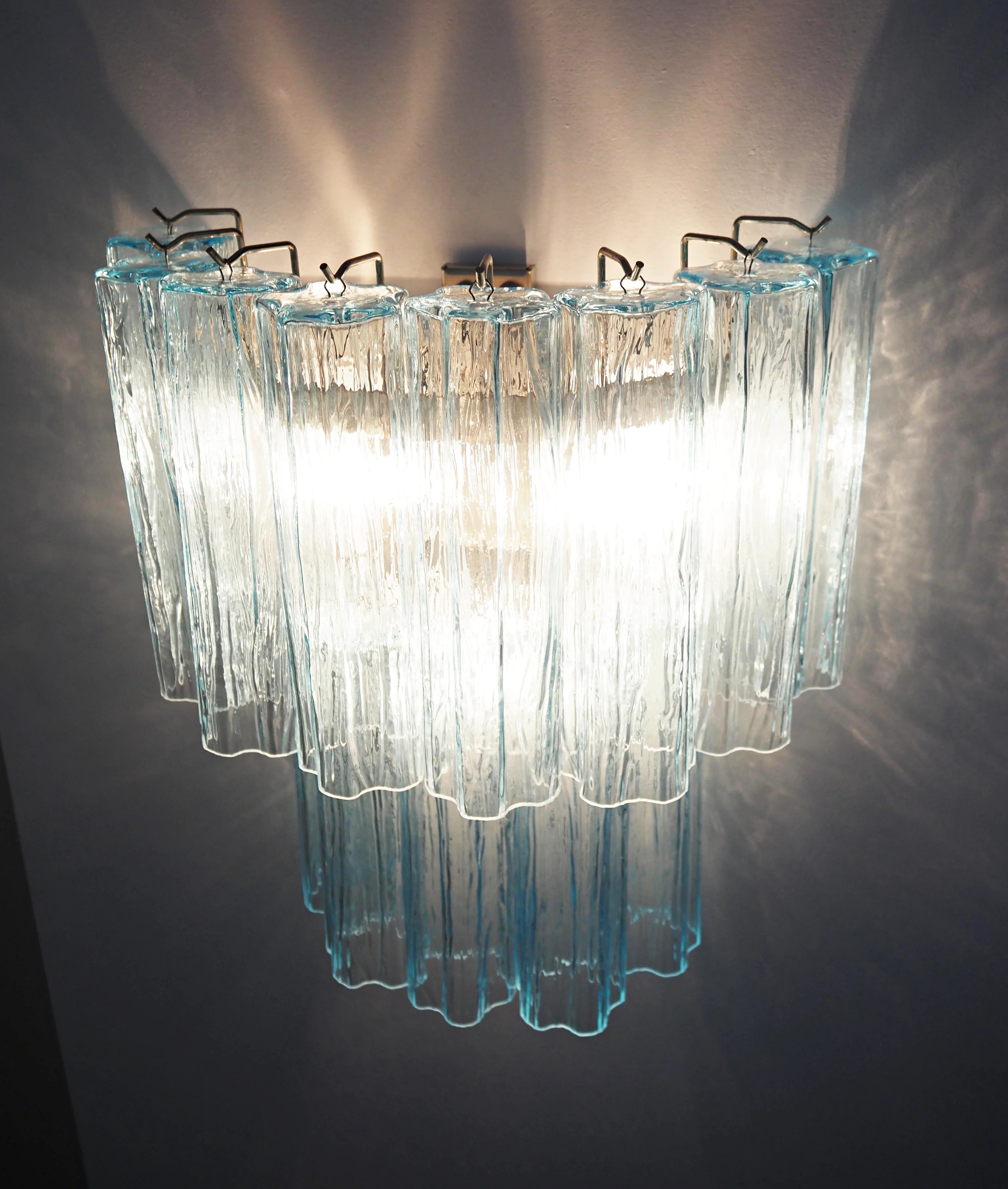 Star Shaped Blue Textured Glass Wall Lamp