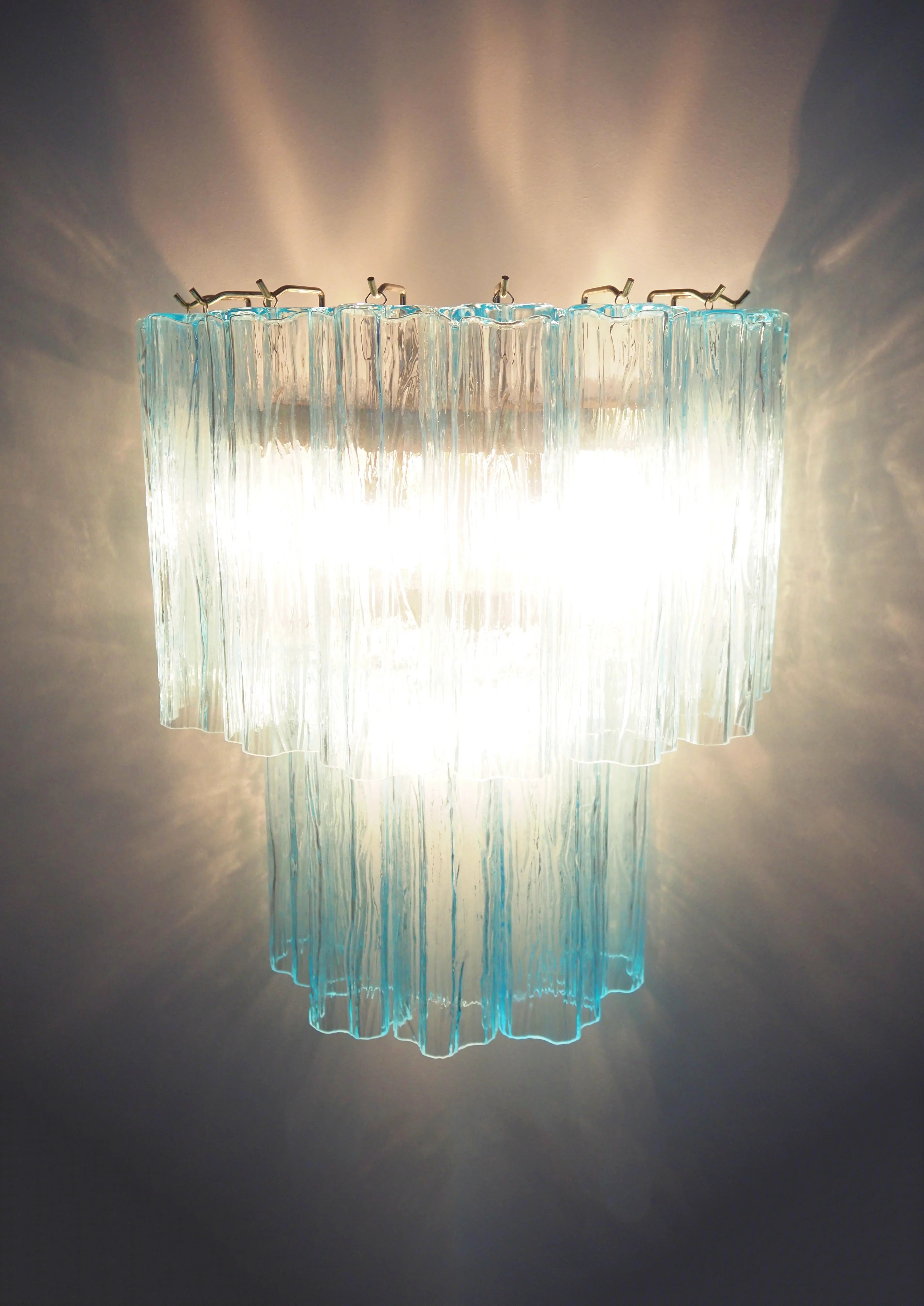 Star Shaped Blue Textured Glass Wall Lamp