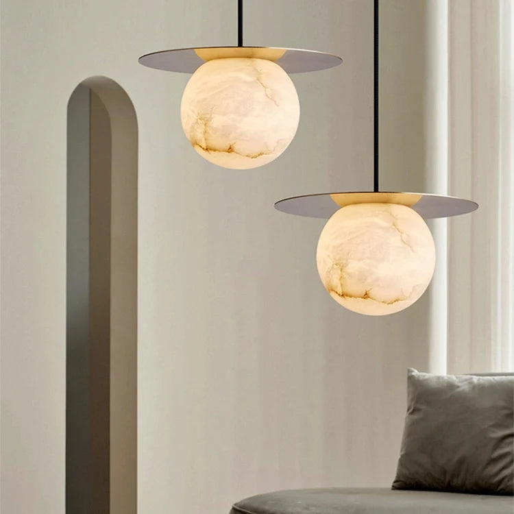 Round Alabaster Pendant Light