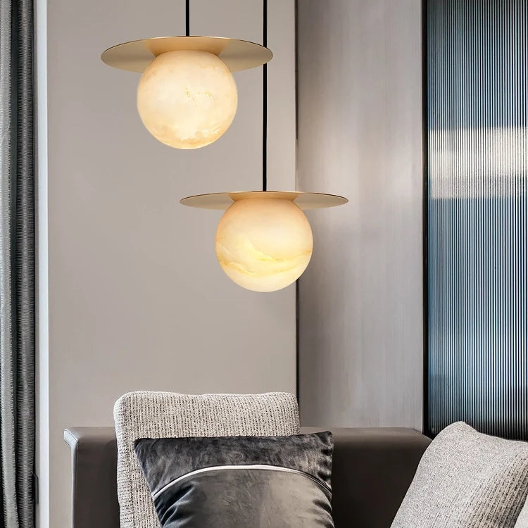 Round Alabaster Pendant Light
