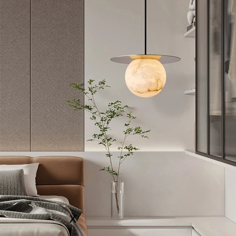 Round Alabaster Pendant Light
