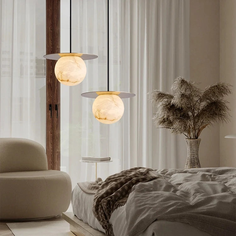Round Alabaster Pendant Light