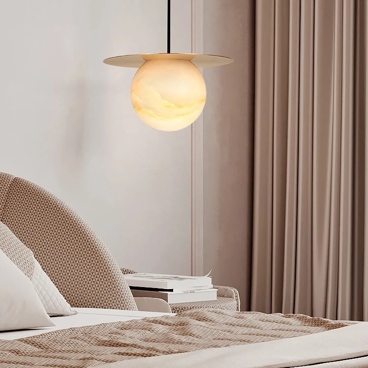 Round Alabaster Pendant Light
