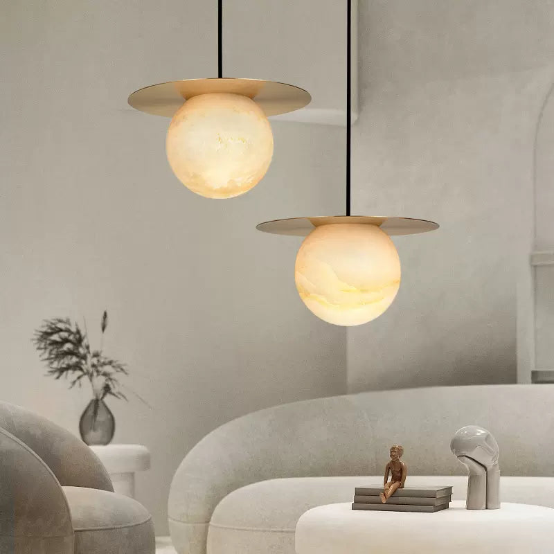 Round Alabaster Pendant Light