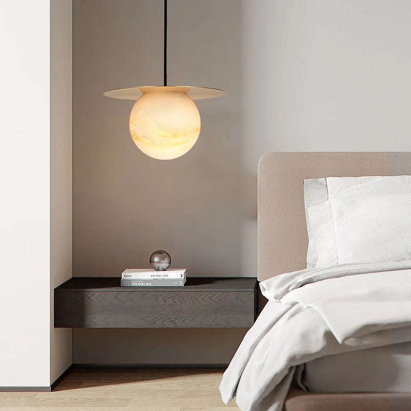 Round Alabaster Pendant Light