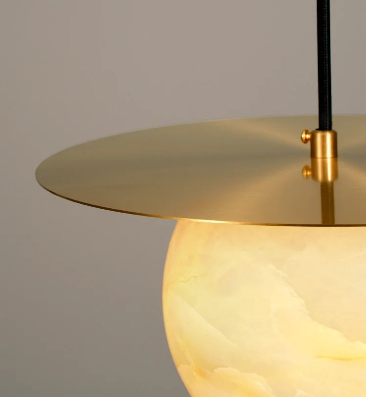 Round Alabaster Pendant Light