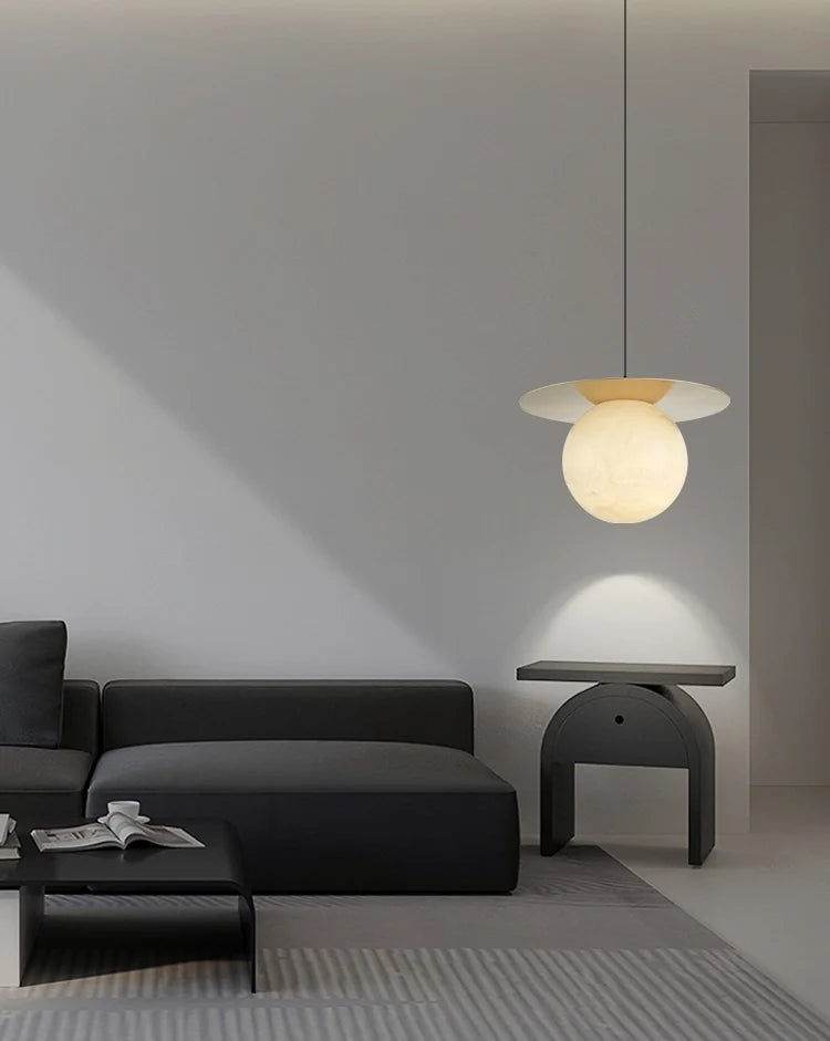Round Alabaster Pendant Light