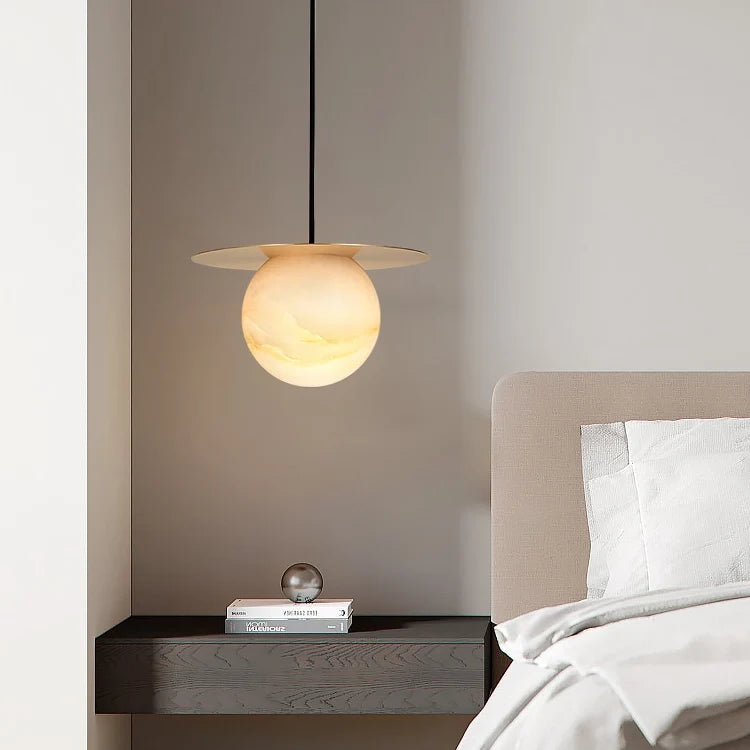 Round Alabaster Pendant Light