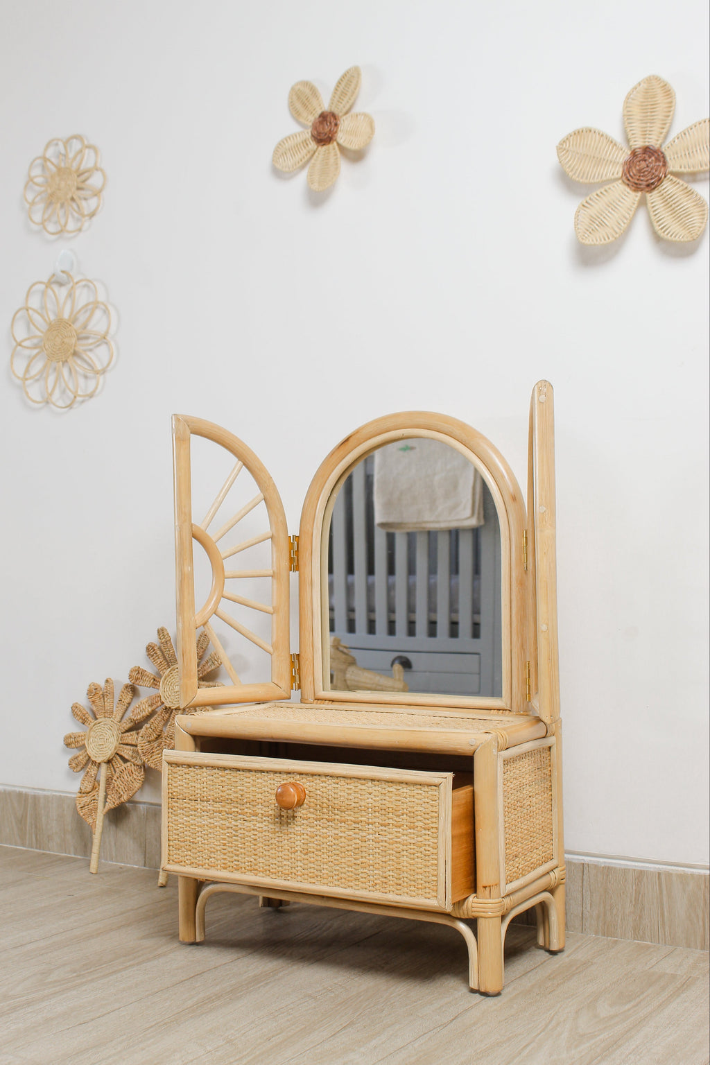 Rattan Flower Wall Art
