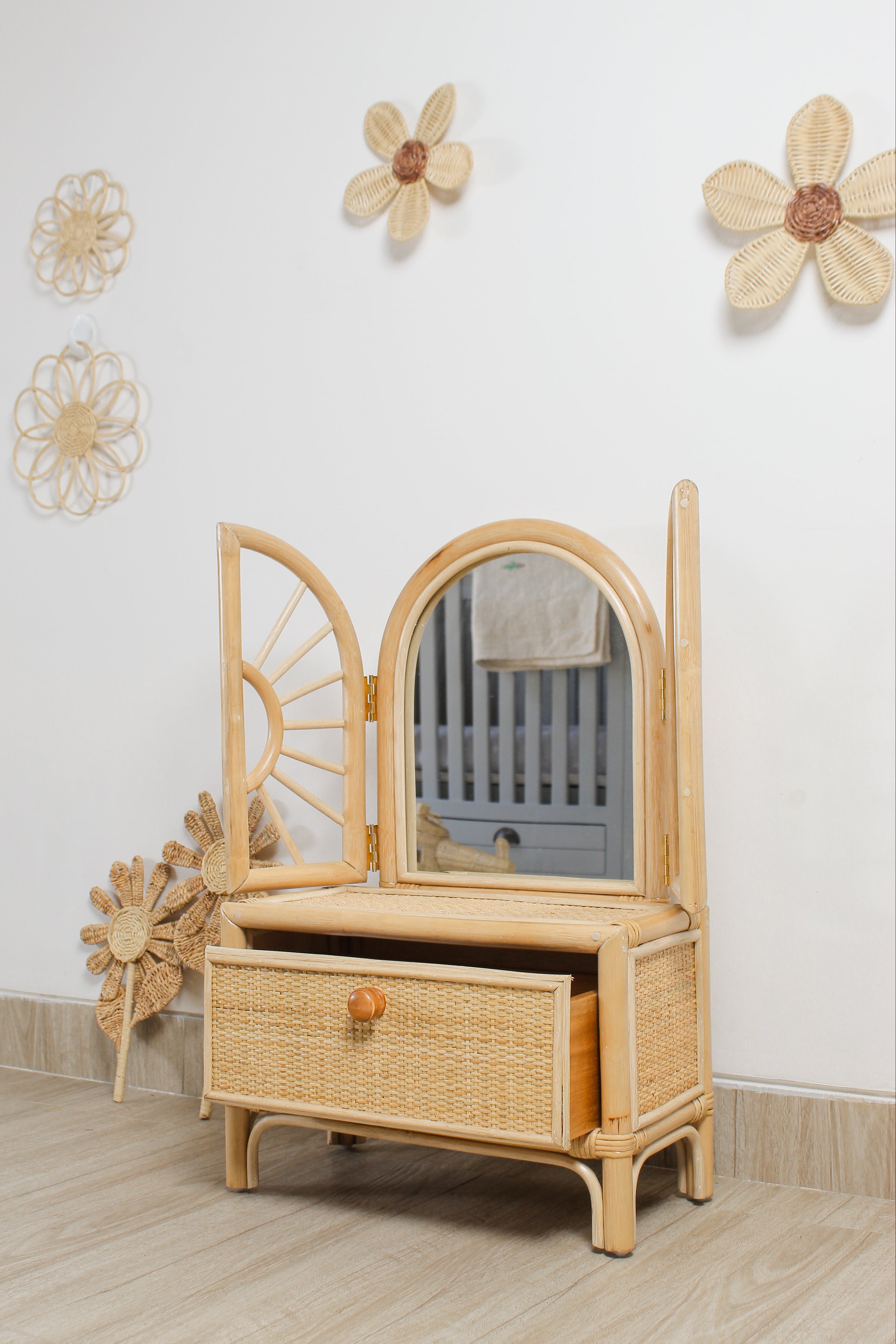 Rattan Flower Wall Art