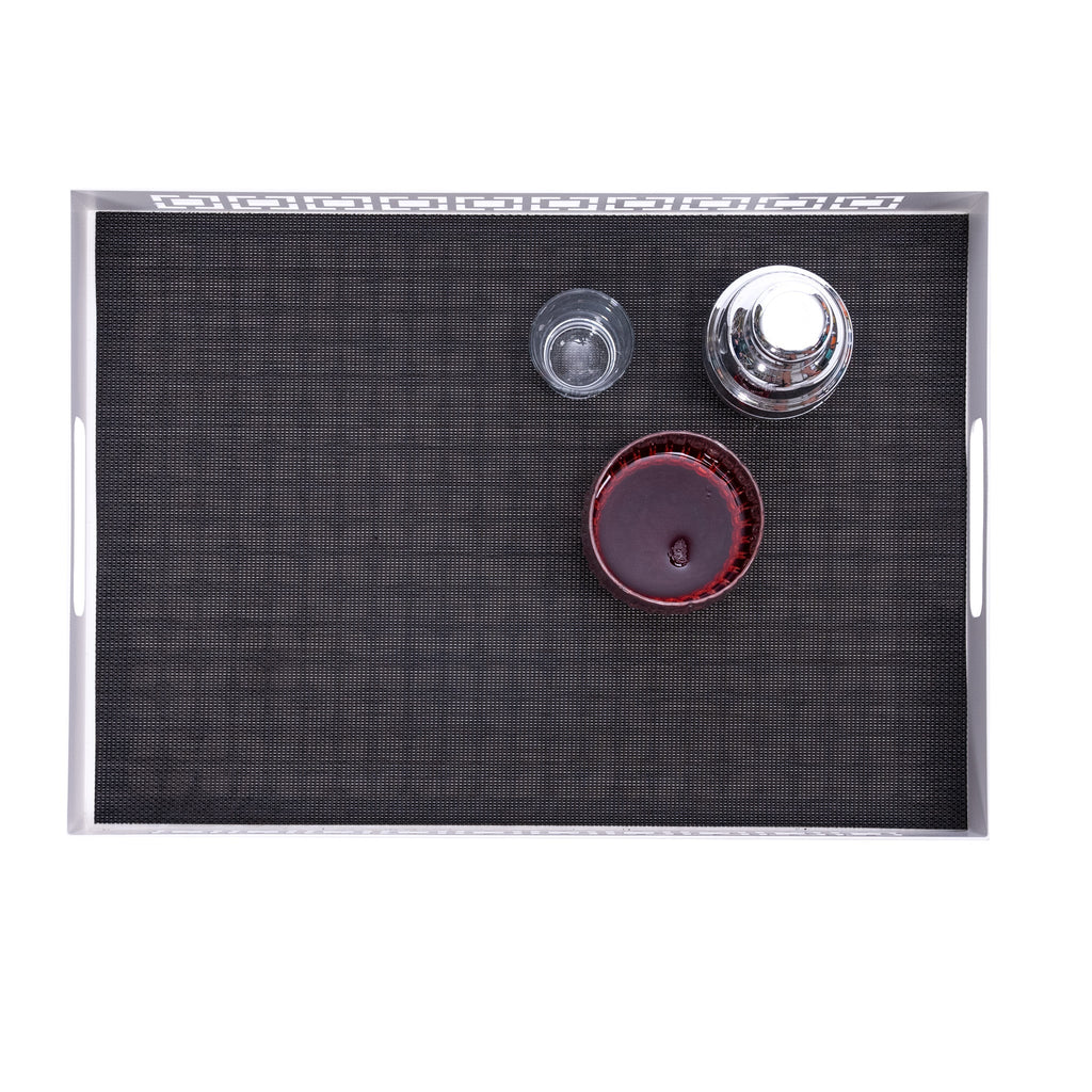 Breeze Block double-sided Woven Placemat-Black
