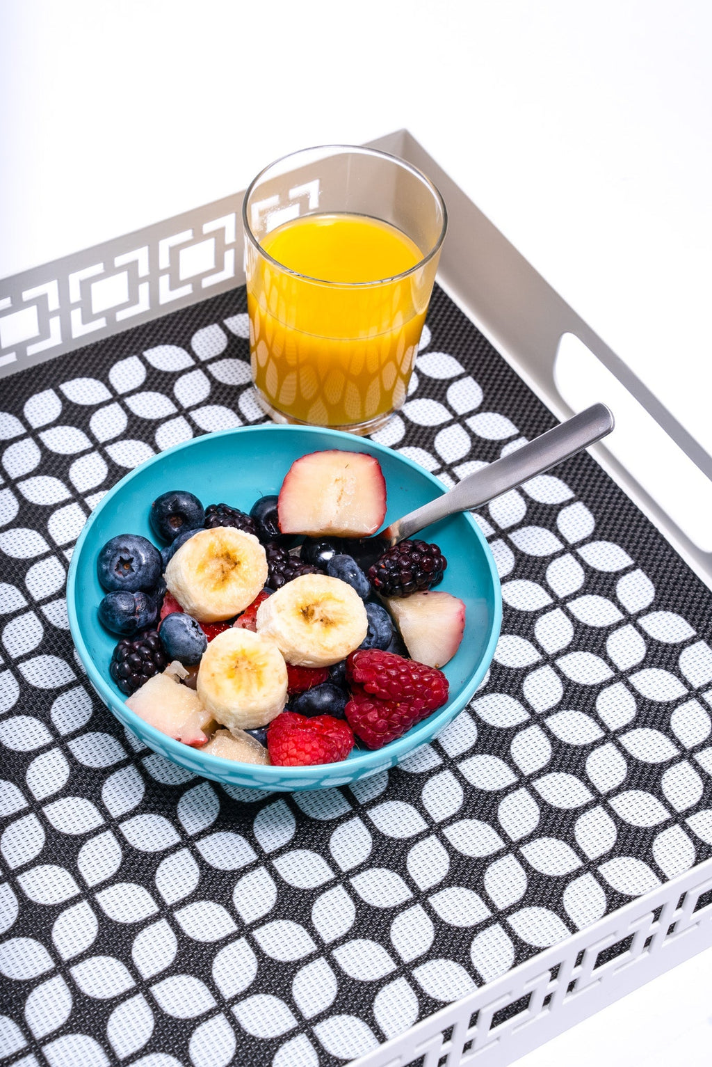 Breeze Block double-sided Woven Placemat-Black-set of 4