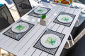 Breeze Block double-sided Woven Placemat-Black-set of 4
