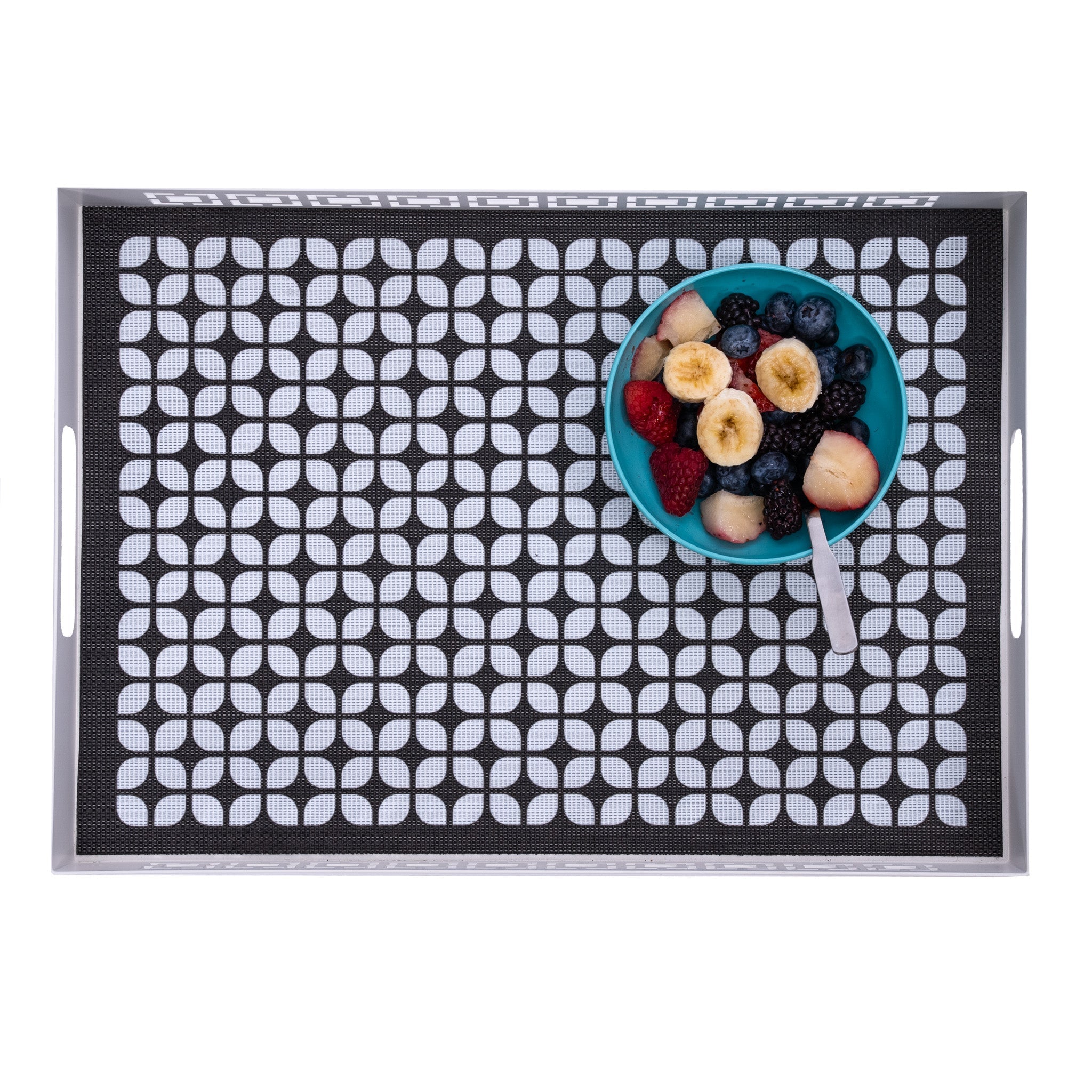 Breeze Block double-sided Woven Placemat-Black