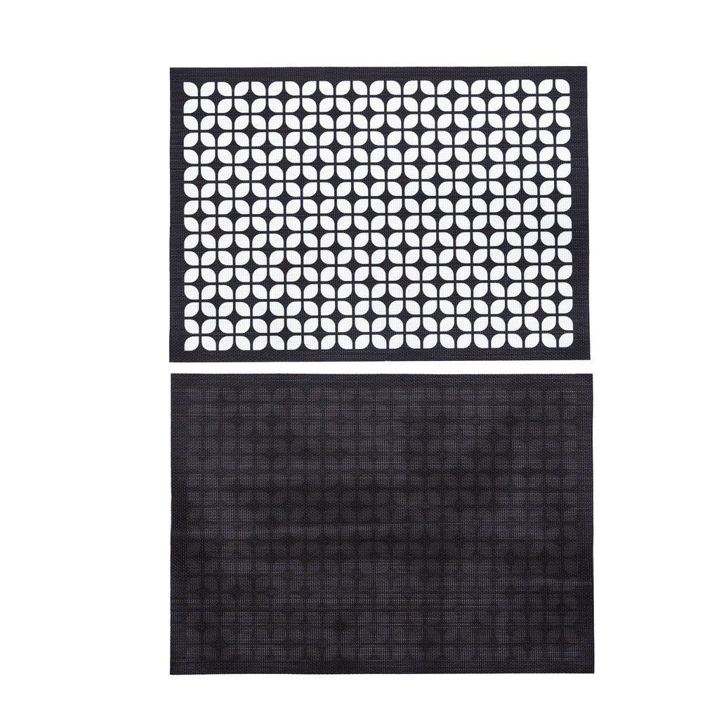 Breeze Block double-sided Woven Placemat-Black