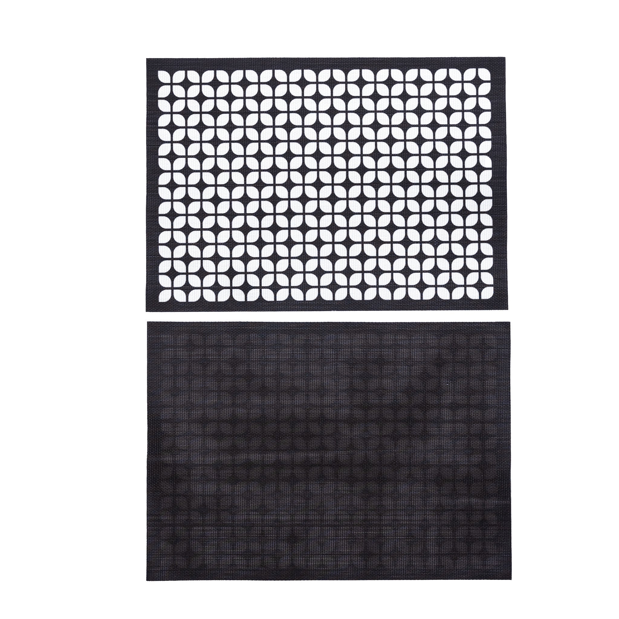 Breeze Block double-sided Woven Placemat-Black