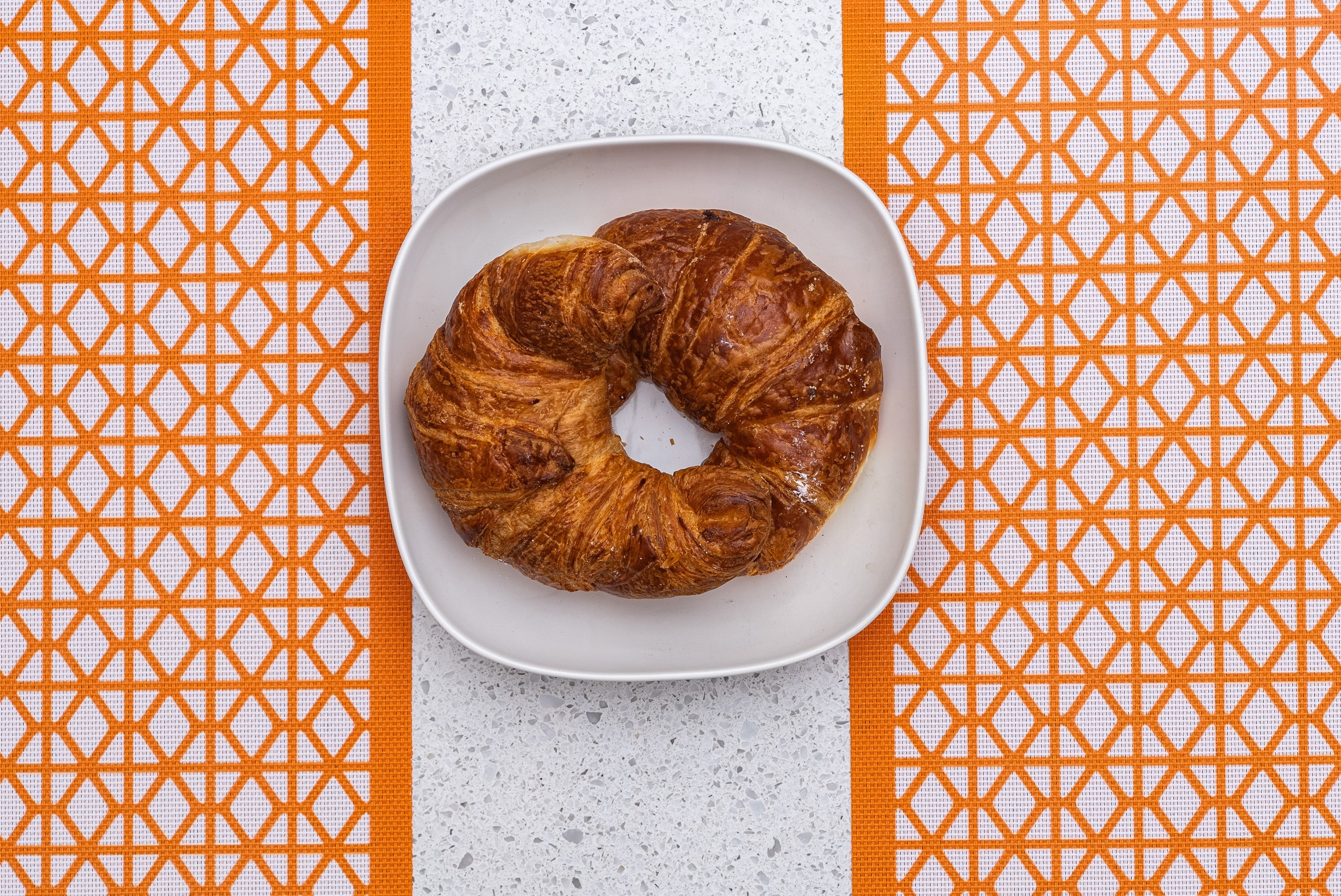 Breeze Block double-sided Woven Placemat-Orange-set of 4