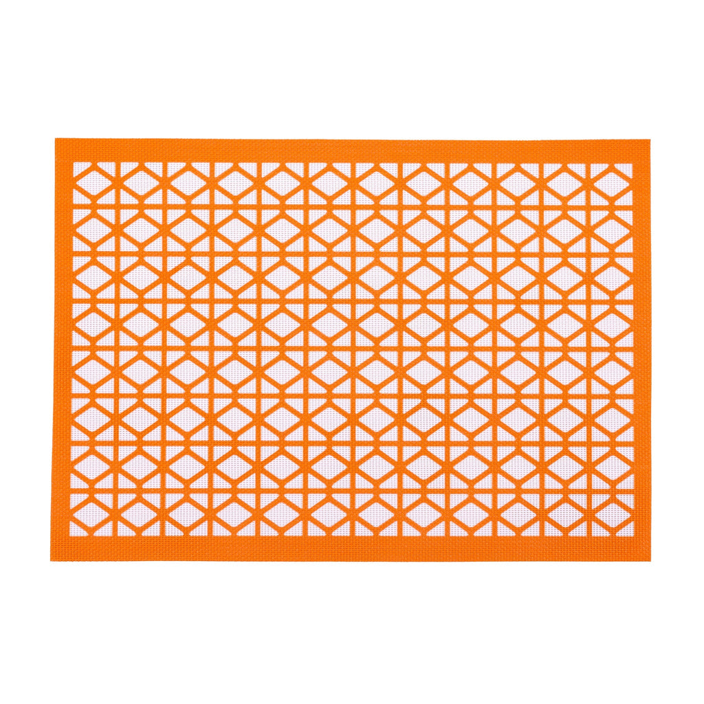 Breeze Block double-sided Woven Placemat-Orange-set of 4