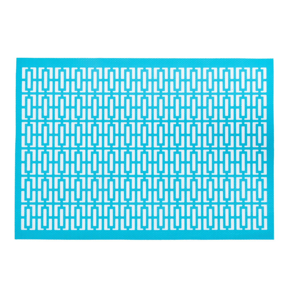 Breeze Block double-sided Woven Placemat-Turquoise-set of 4