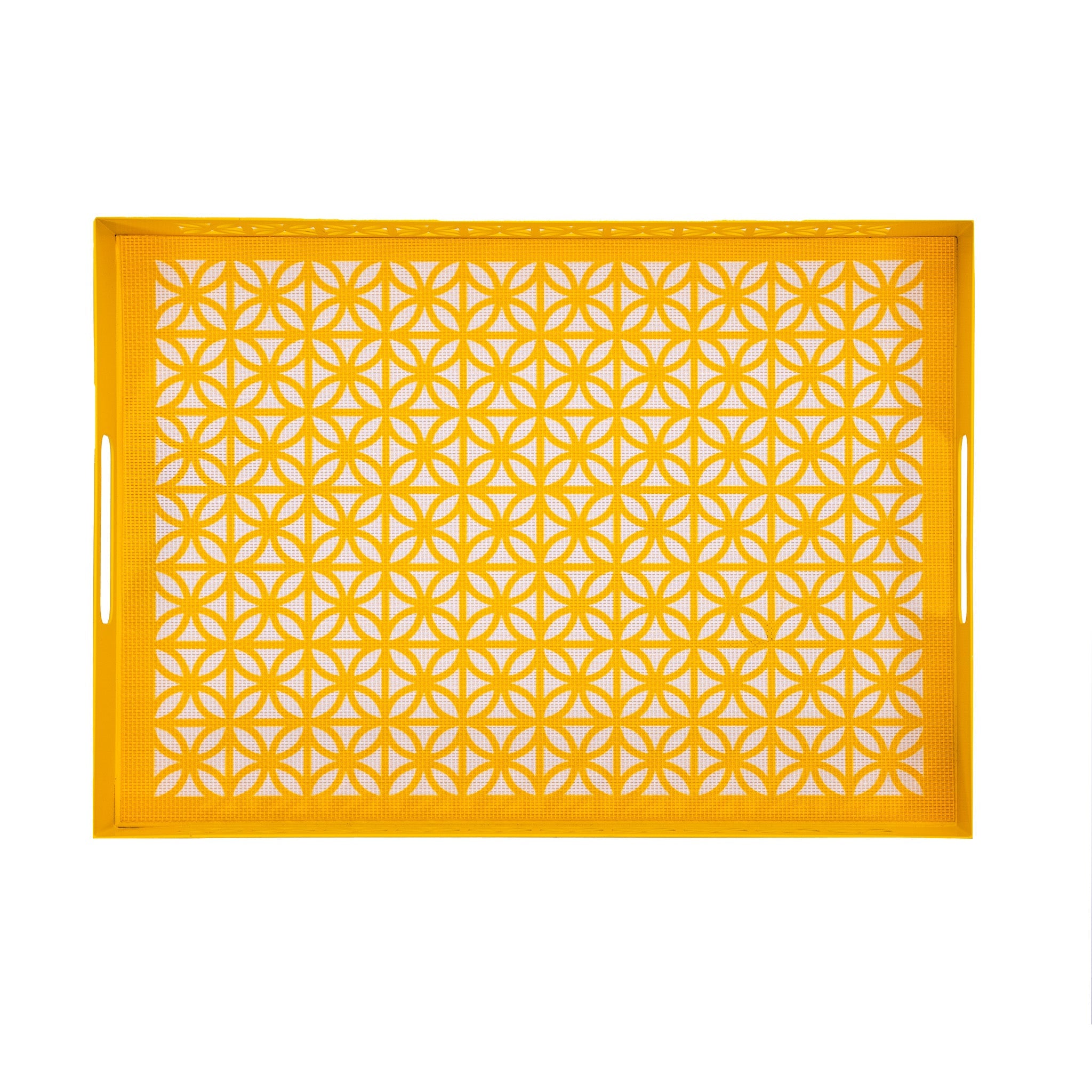 Breeze Block double-sided Woven Placemat-Yellow-set of 4
