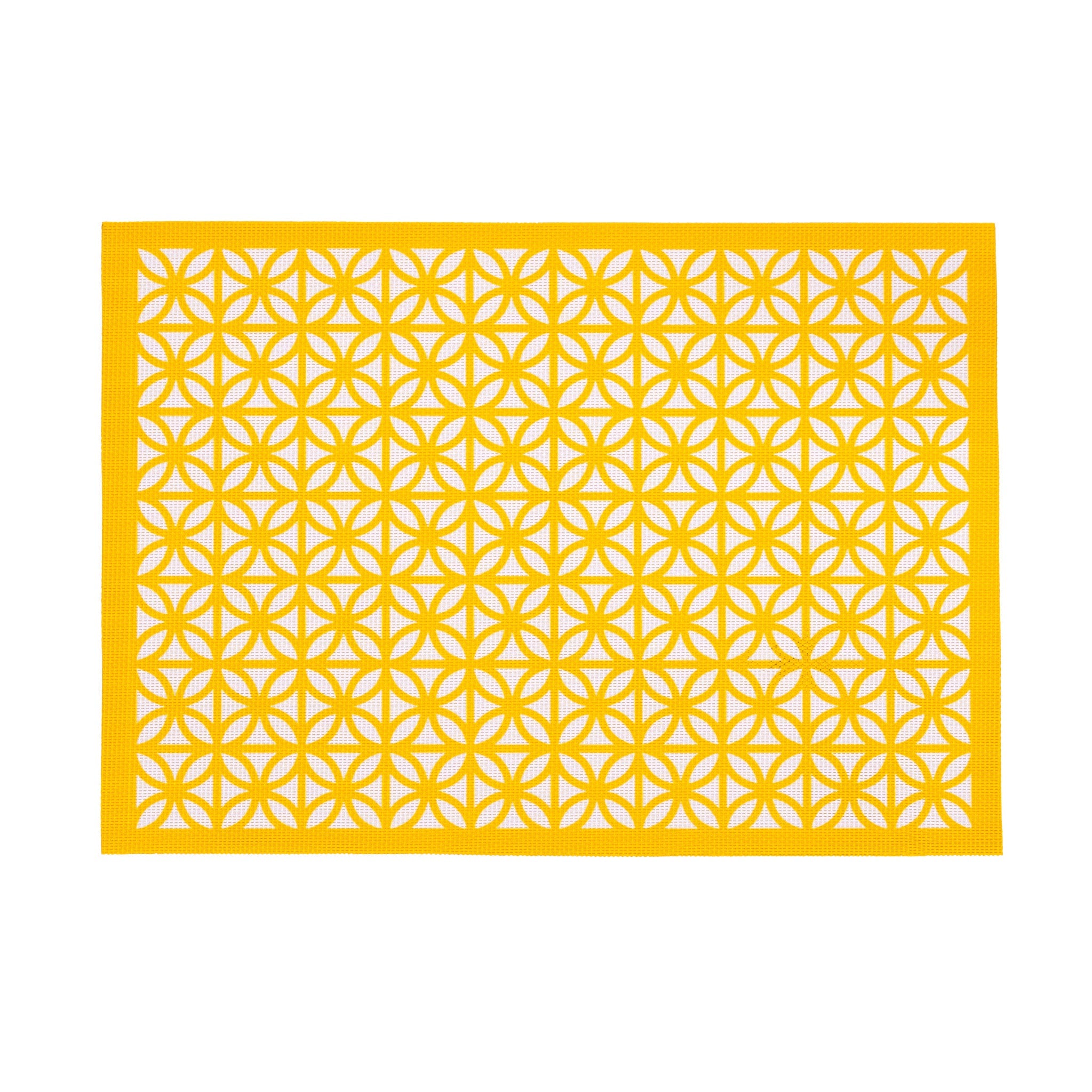 Breeze Block double-sided Woven Placemat-Yellow-set of 4