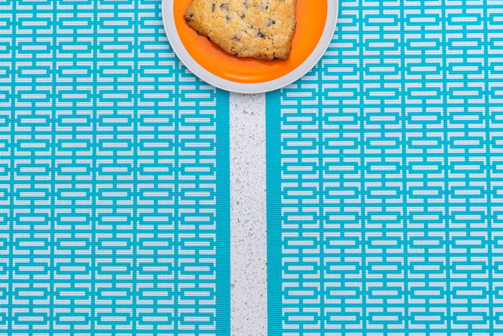 Breeze Block double-sided Woven Placemat-Turquoise