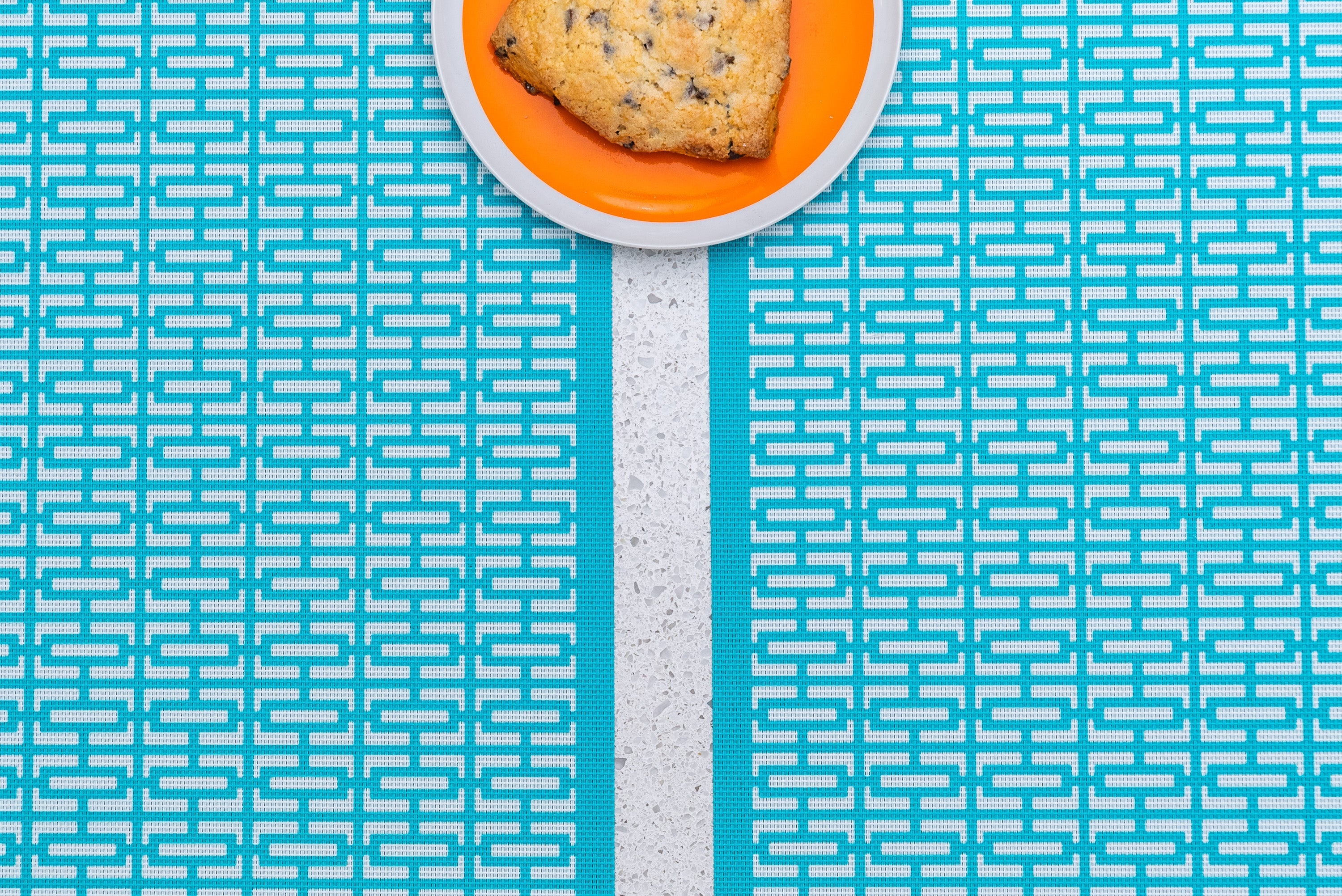 Breeze Block double-sided Woven Placemat-Turquoise