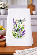 Delicate Dragonfly and Lavender Kitchen Towel