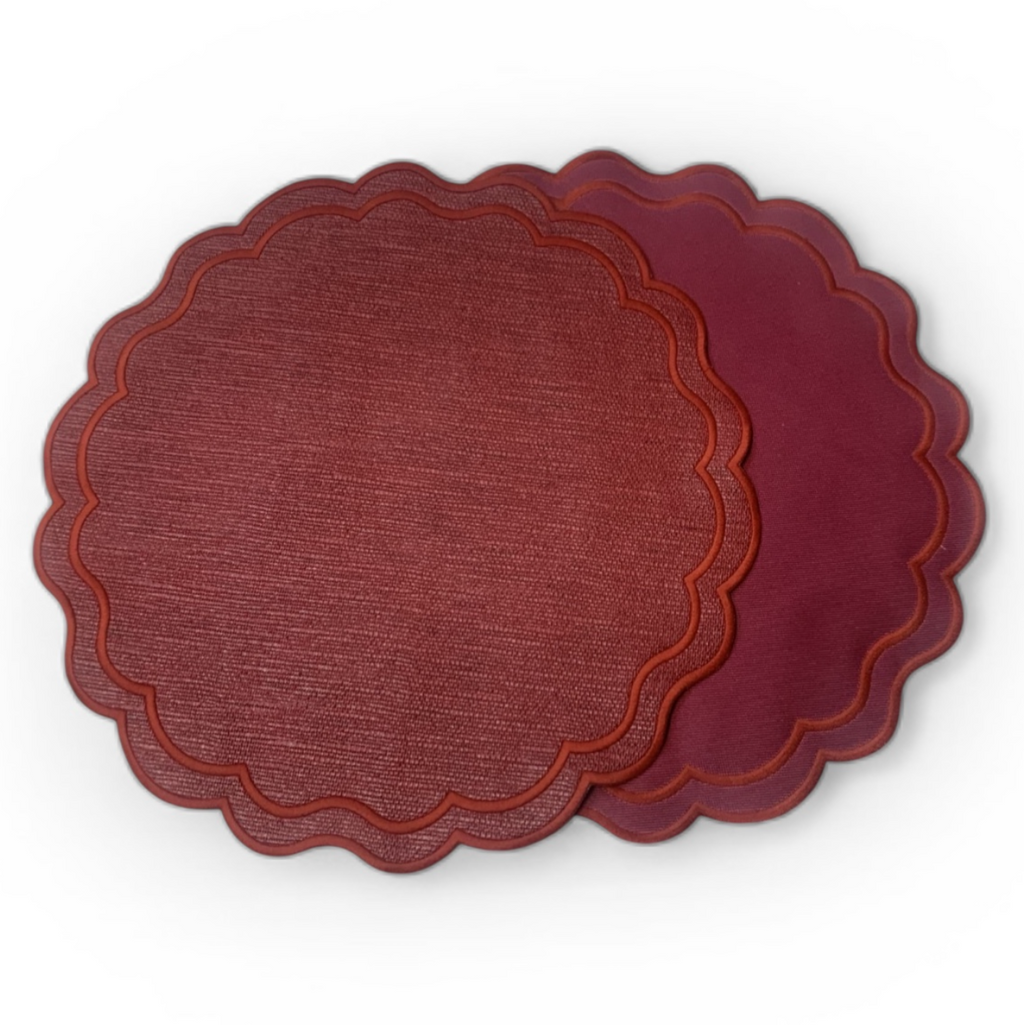 Rouge Scalloped Placemats (Set of 2)