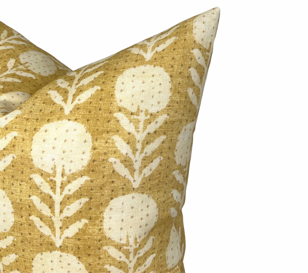 Zinnia Pillow Cover in Goldenrod, McLaurin + Piercy Textiles