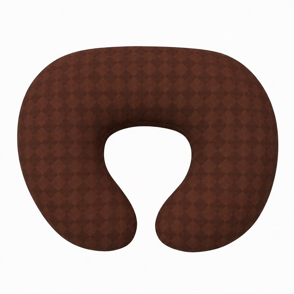 Brown Diamond Ruffle Nursing Pillow Cover
