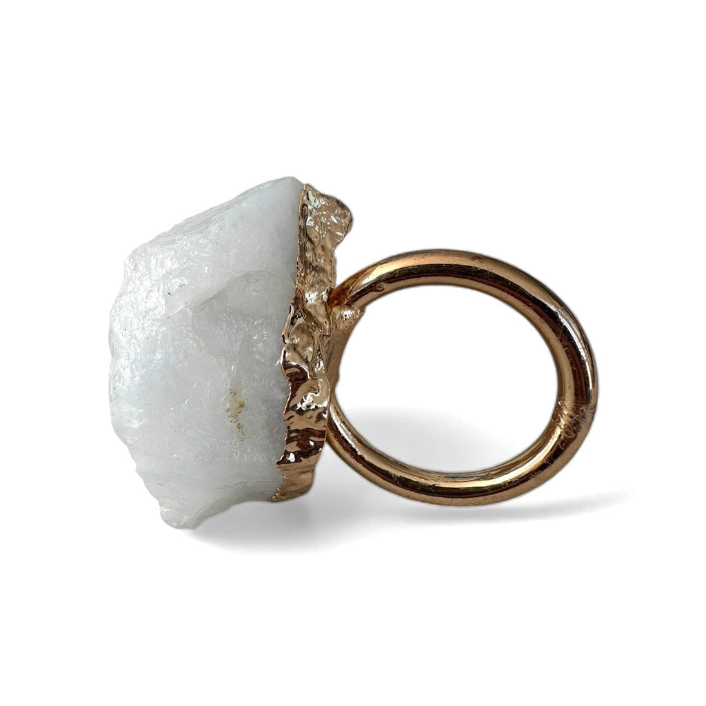 White Quartz Napkin Rings (Set of 2)