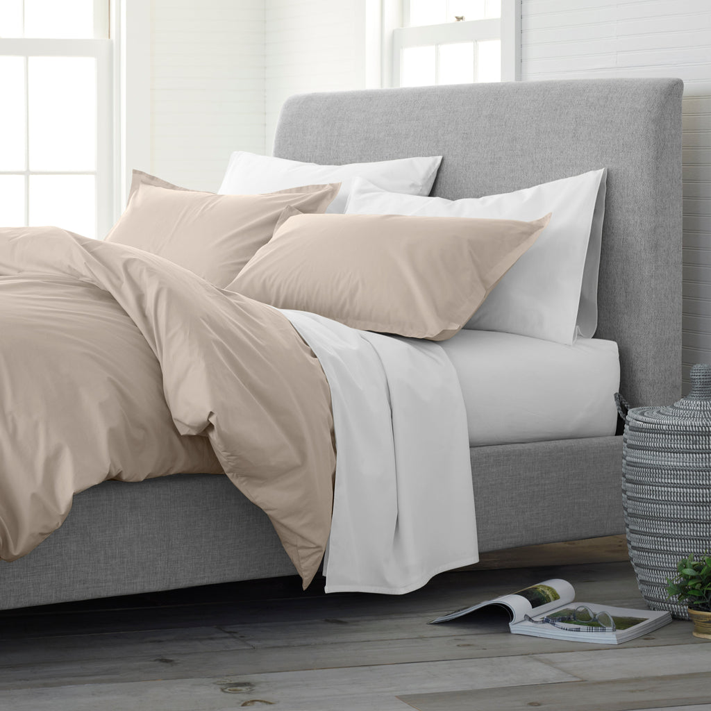 Solid Cotton Comforter Set with Matching Shams