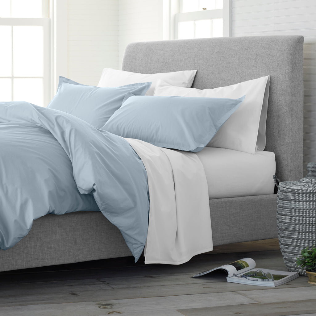 Solid Cotton Comforter Set with Matching Shams