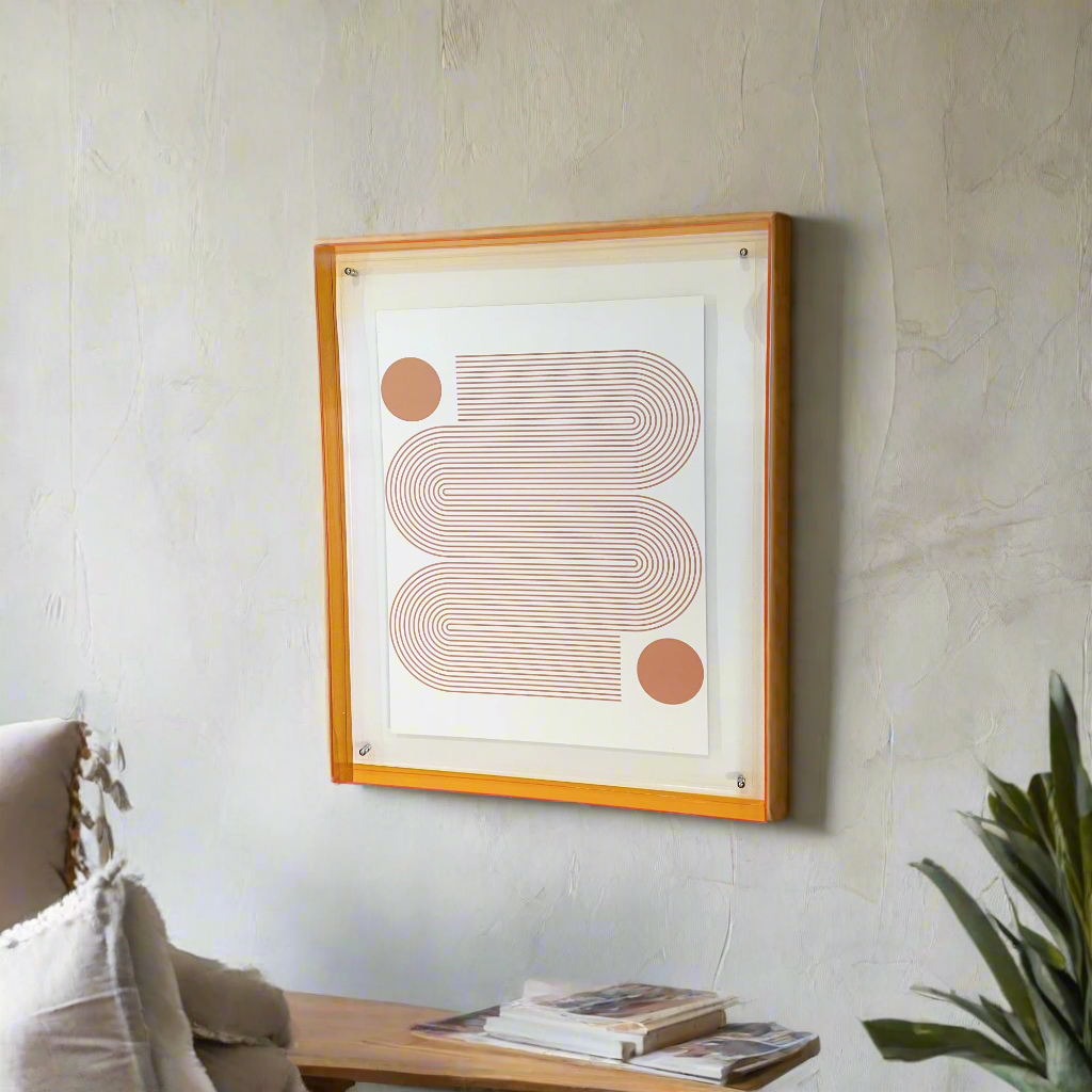 Levitate Acrylic Shadow Box Frame - Orange - Chase Print