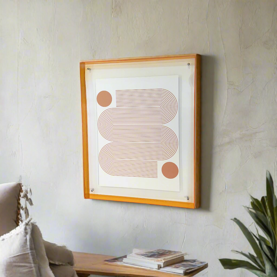 Levitate Acrylic Shadow Box Frame - Orange - Chase Print