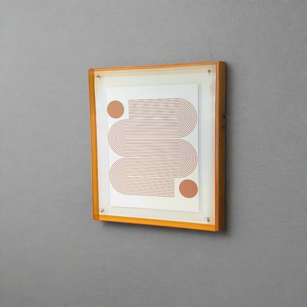 Levitate Acrylic Shadow Box Frame - Orange - Chase Print