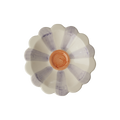 Ceramic Flower Dipping Bowl with Lavender Hand Painted Stripes