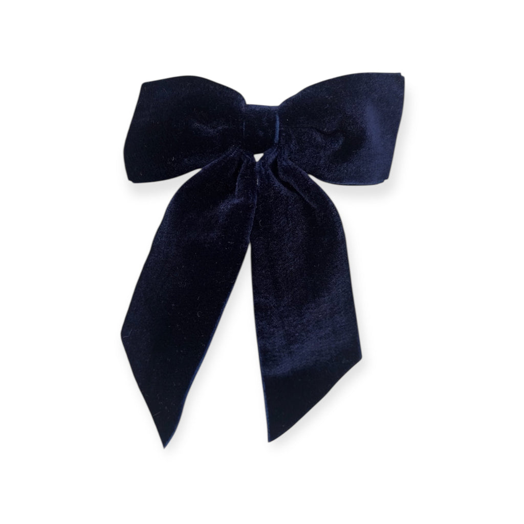 Blue Velvet Bow Napkin Rings (Set of 2)
