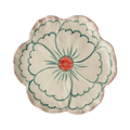 Ceramic Flower Shaped Side Plate with Pink Border