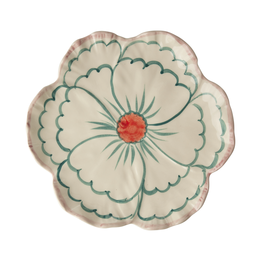 Pink Border Ceramic Flower Side Plate
