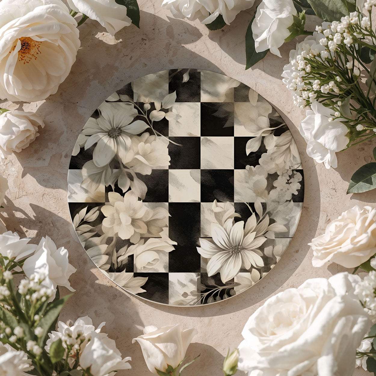 Courtly Check Ceramic Coasters