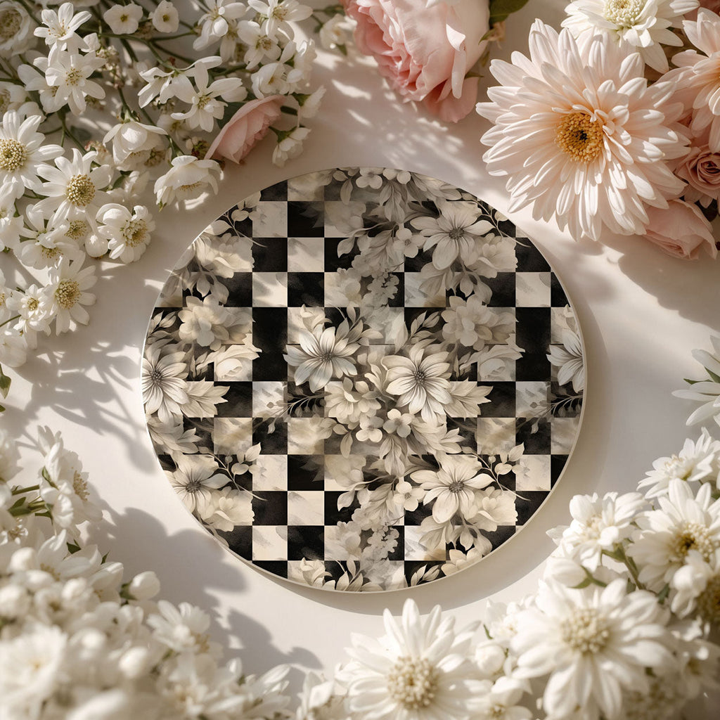 Courtly Check Ceramic Coasters