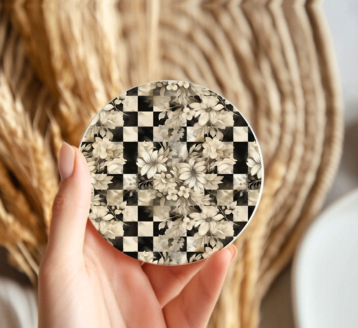 Courtly Check Ceramic Coasters