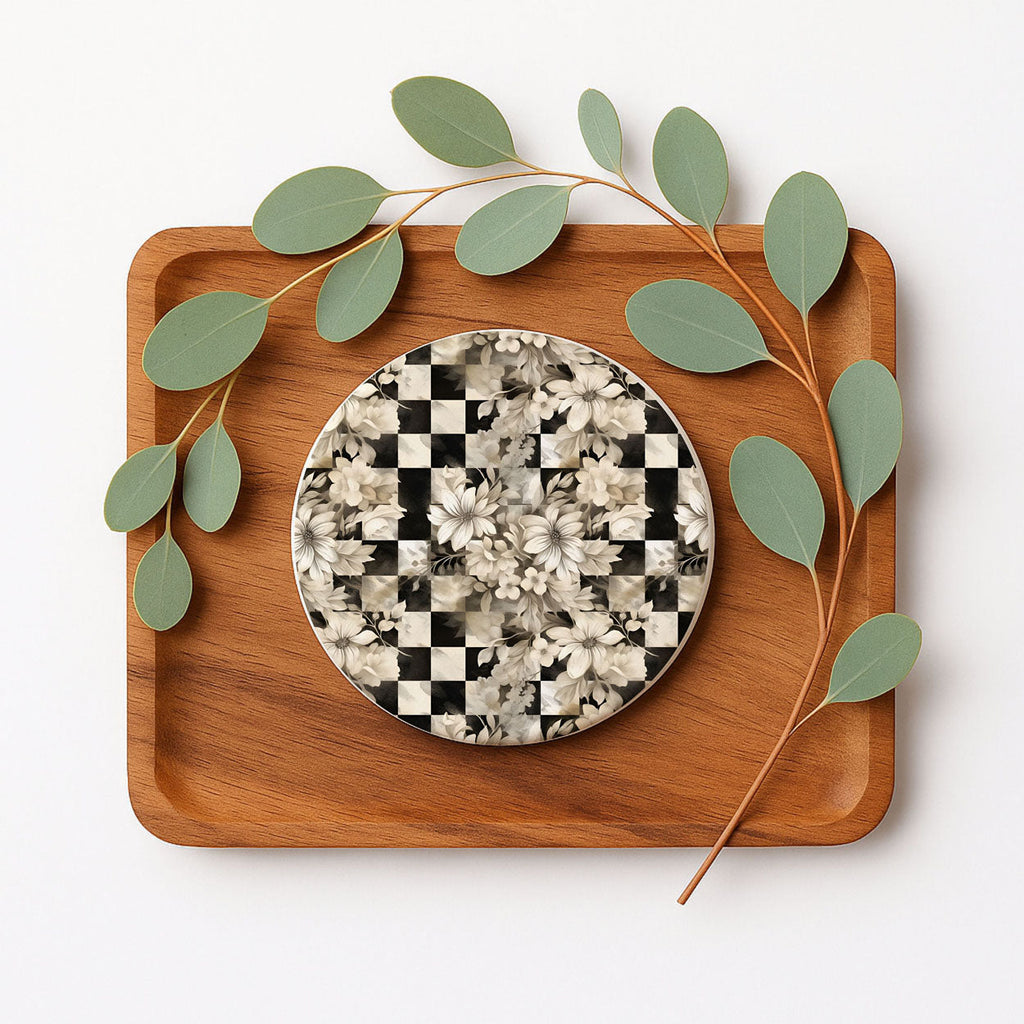 Courtly Check Ceramic Coasters