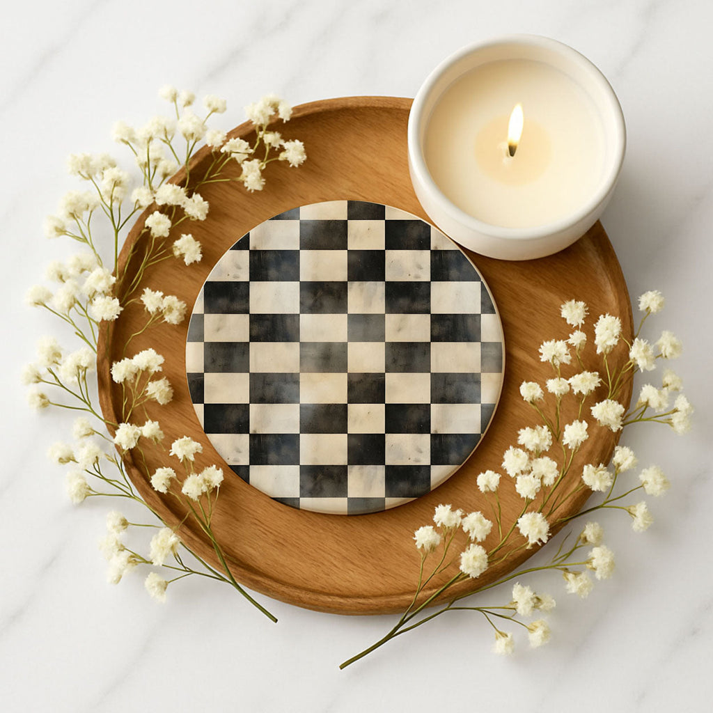 Courtly Check Ceramic Coasters