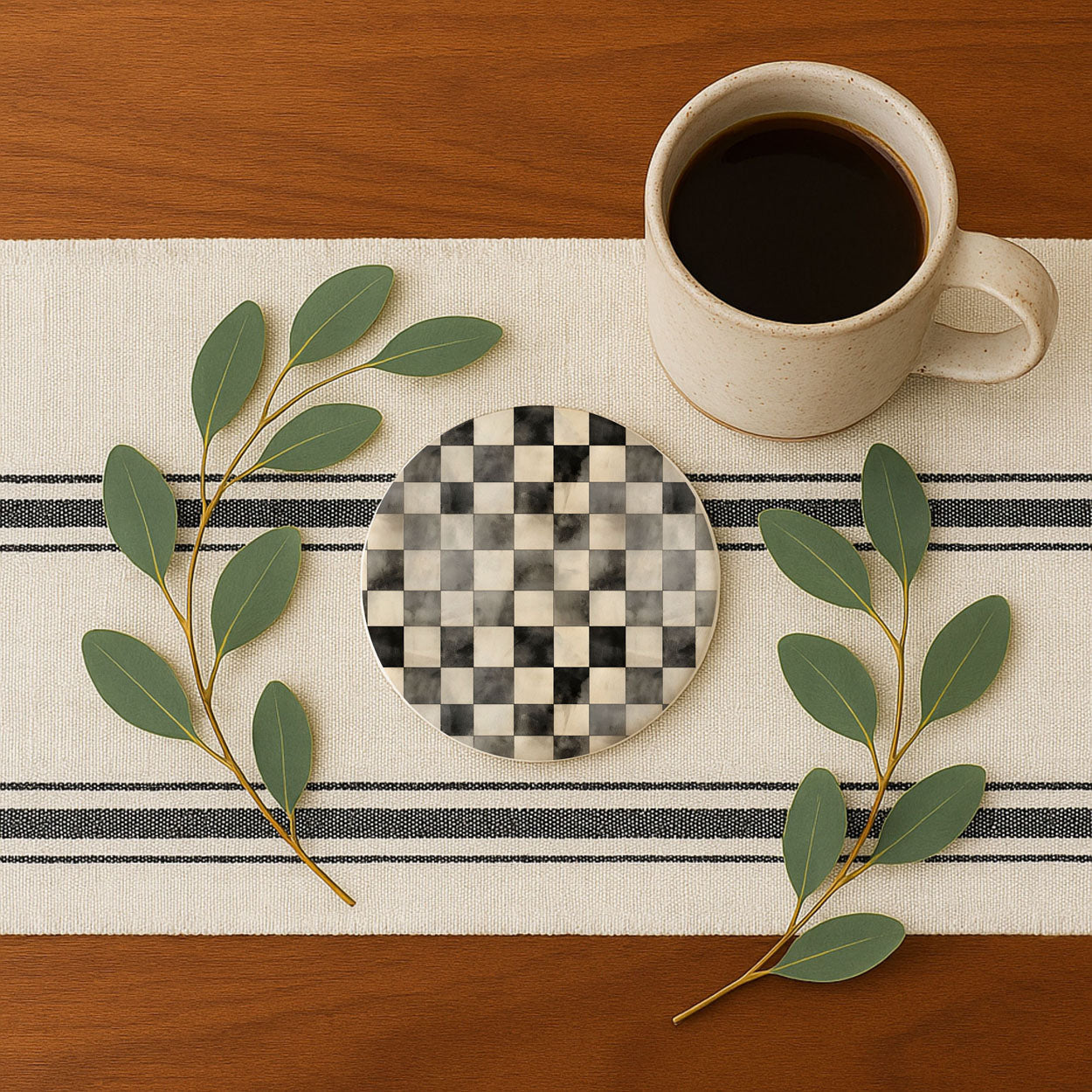 Courtly Check Ceramic Coasters