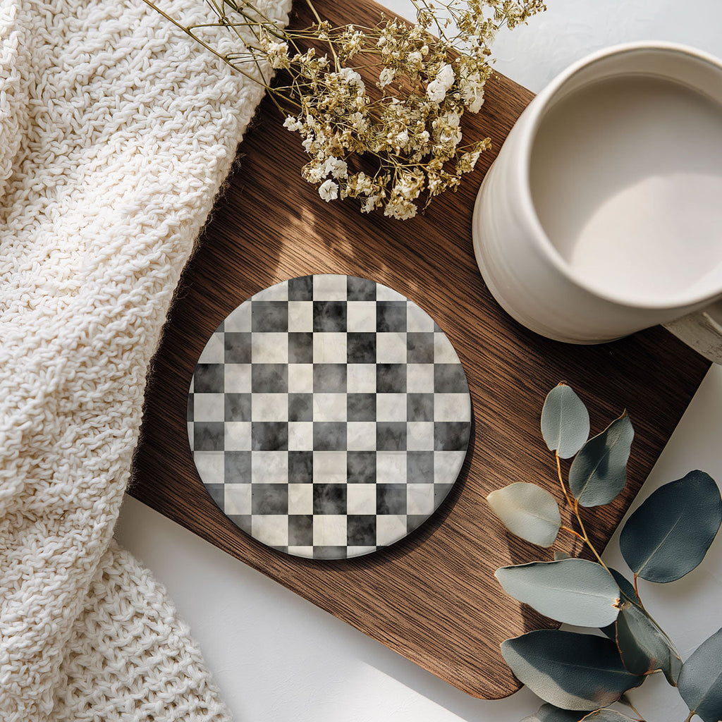 Courtly Check Ceramic Coasters