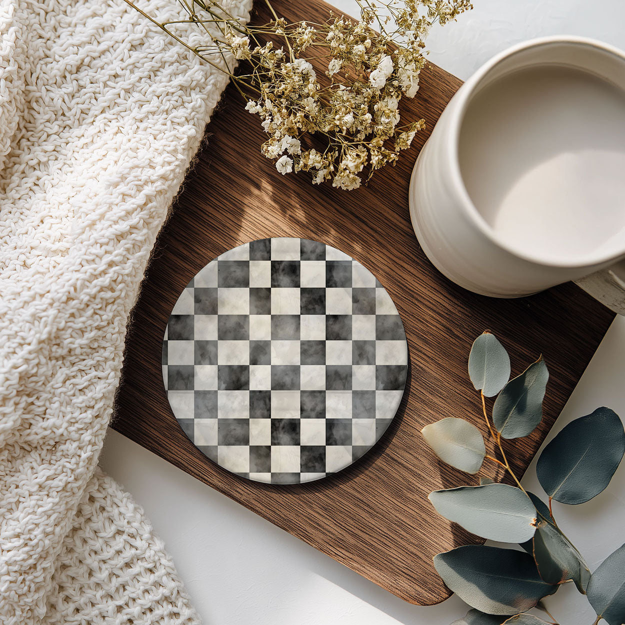 Courtly Check Ceramic Coasters