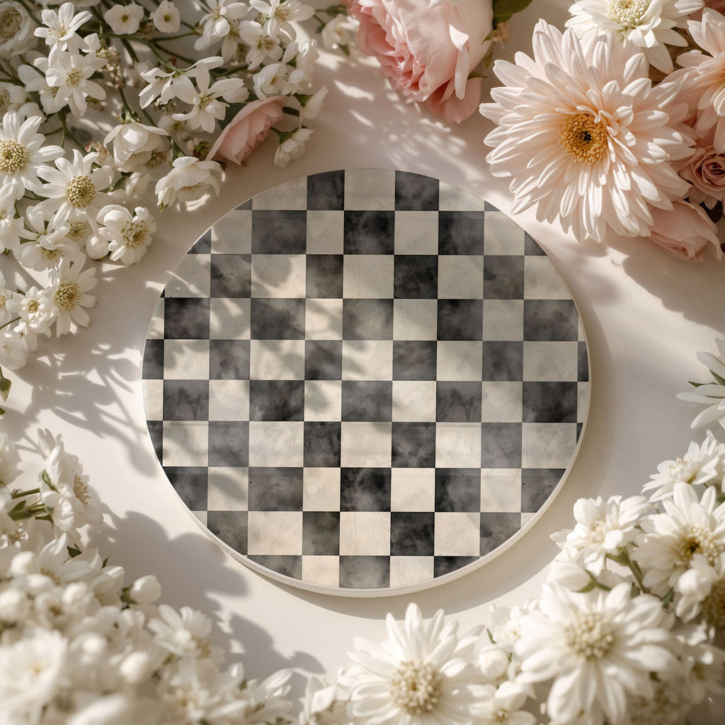 Courtly Check Ceramic Coasters